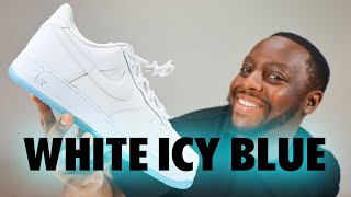 Nike Air Force 1 White Icy Blue ❄ On Foot Sneaker Review QuickSchopes 591 Schopes FV0383 100 [upl. by Winnie]