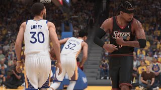 NBA CLASSIC 2001 PHILADELPHIA SIXERS vs 2025 GOLDEN STATE WARRIORS NBA 2K25 GAMEPLAY PS5 [upl. by Cimah]