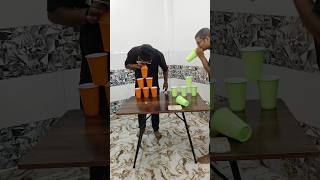 Blow The Balloon And Make Glass Tower 😀 comedy funnychallenge funny [upl. by Joceline]