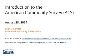 Introduction to the American Community Survey ACS [upl. by Michal]