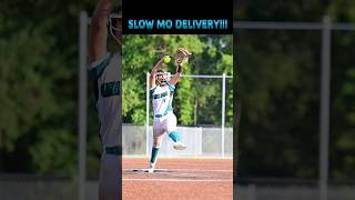 Pitch Perfect Every Detail of Her Delivery in SlowMo softball [upl. by Ataymik]