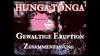 Tonga  Gewaltige Eruption Zusammenfassung und Größenvergleich tonga [upl. by Ojok162]