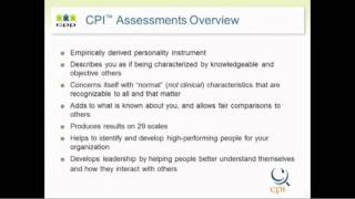 CPI™ Assessments Overview [upl. by Eelrahs]