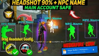 Drag Headshot Npc Name Config File  Free Fire Npc Name Config File  FF Npc Name Headshot Hack [upl. by Santos994]