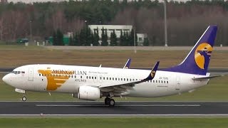 MIAT Mongolian Airlines Boeing 7378SH JU1015 OM 136 takeoff at Berlin Tegel airport [upl. by Aja]