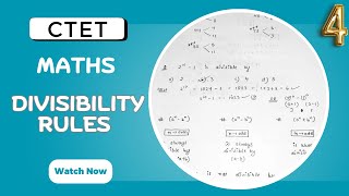 Divisibility Rules  CTET Maths Paper 2  6 to 8th maths ctet mathematics study govtjobs [upl. by Noellyn]