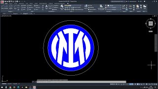 Disegnare logo scudetto INTER su Autocad  Prof Paolo Mosca [upl. by Matthew]