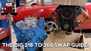 The Big 318 To 360 Mopar Engine Swap Guide [upl. by Carlyn]