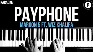 Maroon 5  Payphone Ft Wiz Khalifa Karaoke SLOWER Acoustic Piano Instrumental Cover Lyrics [upl. by Meerek]