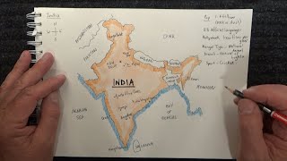 ASMR  Drawing a Map of India  Australian Accent  Chewing Gum amp Describing in a Quiet Whisper [upl. by Elke652]