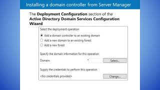 Installing a domain controller from Server Manager [upl. by Ninnette98]