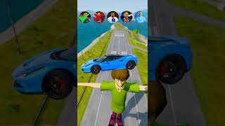 🚘CR7 vs Messi vs Mbappe vs Shaggy Rogers Characters ⚽️ beamngdrive simulator shorts football [upl. by Inez]