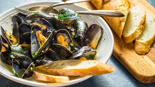 White Wine Mussels  My FAVORITE SEAFOOD recipe [upl. by Reinaldos662]