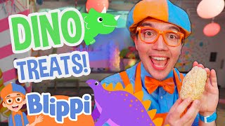 Blippi Bakes Dinosaur Egg Cookies 🦖  Cricket’s Candy Creations  Educational Videos for Kids [upl. by Nomzaj339]