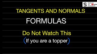 Tangents and Normals formulas revision for Eapcet [upl. by Alpert]