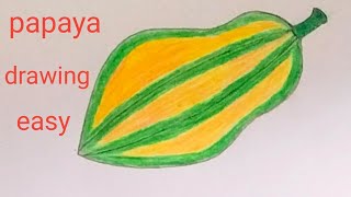 Papaya drawing with coloursHow to draw papaya step by stepPapaya drawing videoপেঁপে আঁকা [upl. by Kaitlin563]