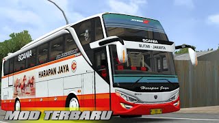 Terbaru  Harapan jaya Livery Mod Jb2 shd SCANIA k360ib by AsXFm [upl. by Atilegna892]