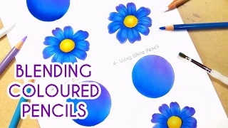 4 WAYS TO BLEND COLOURED PENCILS  Blending Coloured Pencils for Smooth Shading [upl. by Nnylassej611]