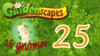 Gardenscapes level 25 NEW Walkthrough 26 gnomes [upl. by Nyla]