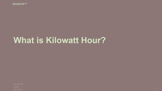 What is Kilowatt Hour [upl. by Adnawyek]