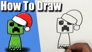 How To Draw a Christmas Creeper  EASY  Step By Step [upl. by Perce942]