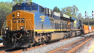 CSX BampO Heritage Unit Leading Fast Intermodal Train [upl. by Philbrook238]