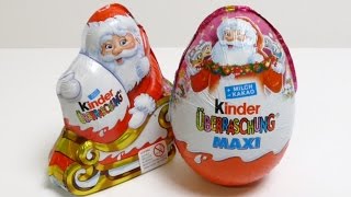 Kinder Maxi Surprise EGG Santa Claus Christmas 2015 EDITION [upl. by Moorish]