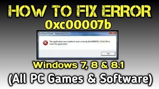 How to Fix Error 0xc00007b in Windows 108187 100 Solved 2017 [upl. by Disraeli163]