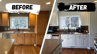 How To Paint Maple Kitchen Cabinets  StepbyStep Painting Tutorial [upl. by Aillij]