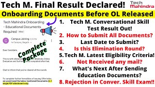 Tech Mahindra 3rd Round Results Out Now Conversational Skill Results Submit Educational Documents [upl. by Eidnyl535]