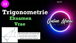 Graad 12 3Dimensionele Trigonometrie Les4 Opp en sin reël Eksamen vrae [upl. by Lotus]