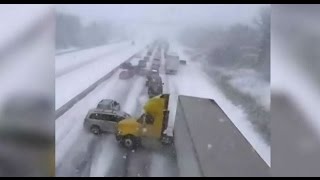 Caught on Cam Moment of huge pileup on Ontarios Hwy 401 [upl. by Kevyn]