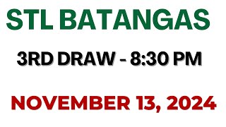 STL Batangas result today live 830 PM  November 13 2024 830 PM draw [upl. by Zelle507]