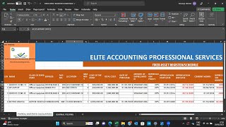 FIXED ASSET REGISTERSCHEDULE [upl. by Schaffer]