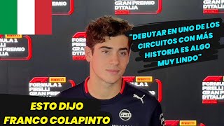 Esto dijo Franco Colapinto Se mostró muy emocionado por su debut en la F1 con Williams F1 radio [upl. by Ennove332]