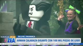 Arman calabaza gigante con piezas de Lego para festejar Halloween  Noticias con Francisco Zea [upl. by Selrac]