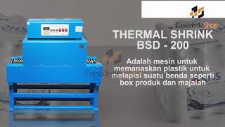 JUAL MESIN THERMAL SHRINK WRAP BUKU MAJALAH ALAT SEGEL LABEL BOTOL PLASTIK KACA OTOMATIS BSD 200 [upl. by Acsisnarf]