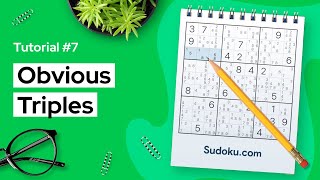 Obvious triples  a Sudoku technique for beginners [upl. by Hahseram712]