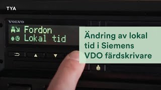 Siemens VDO färdskrivare  Ändring av lokal tid [upl. by Uol906]