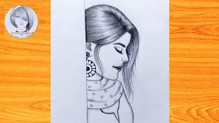 How to draw Beautiful Girl Side face pencil sketch  drawing video for beginners  Face Drawing [upl. by Aicatsal]