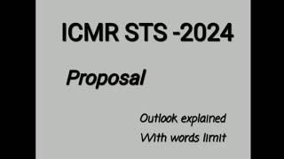 how to write a research proposalproposal outlineword limit and marks for icmr proposalicmrsts2024 [upl. by Pickens394]