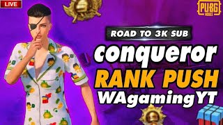 🔴ROAD TO 3K SUB😱PUBG Mobile🔴 RANK PUSC❤️ WAgamingYTpubgmobile ytshorts viral [upl. by Ateuqirne]