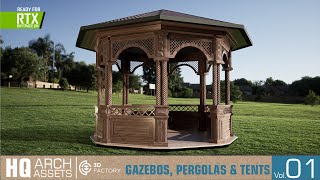 UE4 Gazebos pergolas and tents HQ Assets [upl. by Sucramd295]