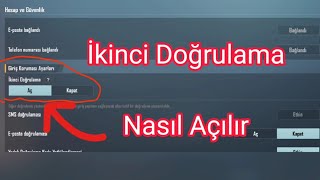 İkinci doğrulama nasıl etkinleştirilir pubg  pubg mobile ikinci doğrulama nasıl aktif yapılır [upl. by Lorne]