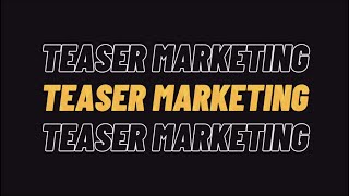 Estrategias de marketing Teaser Marketing [upl. by Akvir]