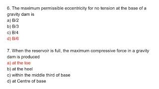 MCQs on Dams And Hydraulic Structures  Part II [upl. by Pearla]