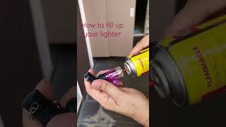 How to refill gas lighter Gricket Shorts [upl. by Orlov]