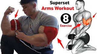 Biceps And Triceps Superset workout at gym  8 effective exercises [upl. by Llekcor498]