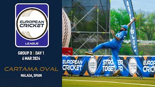 🔴 European Cricket League 2024  Group D Day 1  Cartama Oval Malaga Spain  T10 Live Cricket [upl. by Eidorb]