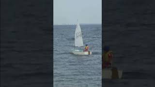 The 180 degree turns on the spot by a small optimist sailboat [upl. by Rehpotsirh83]